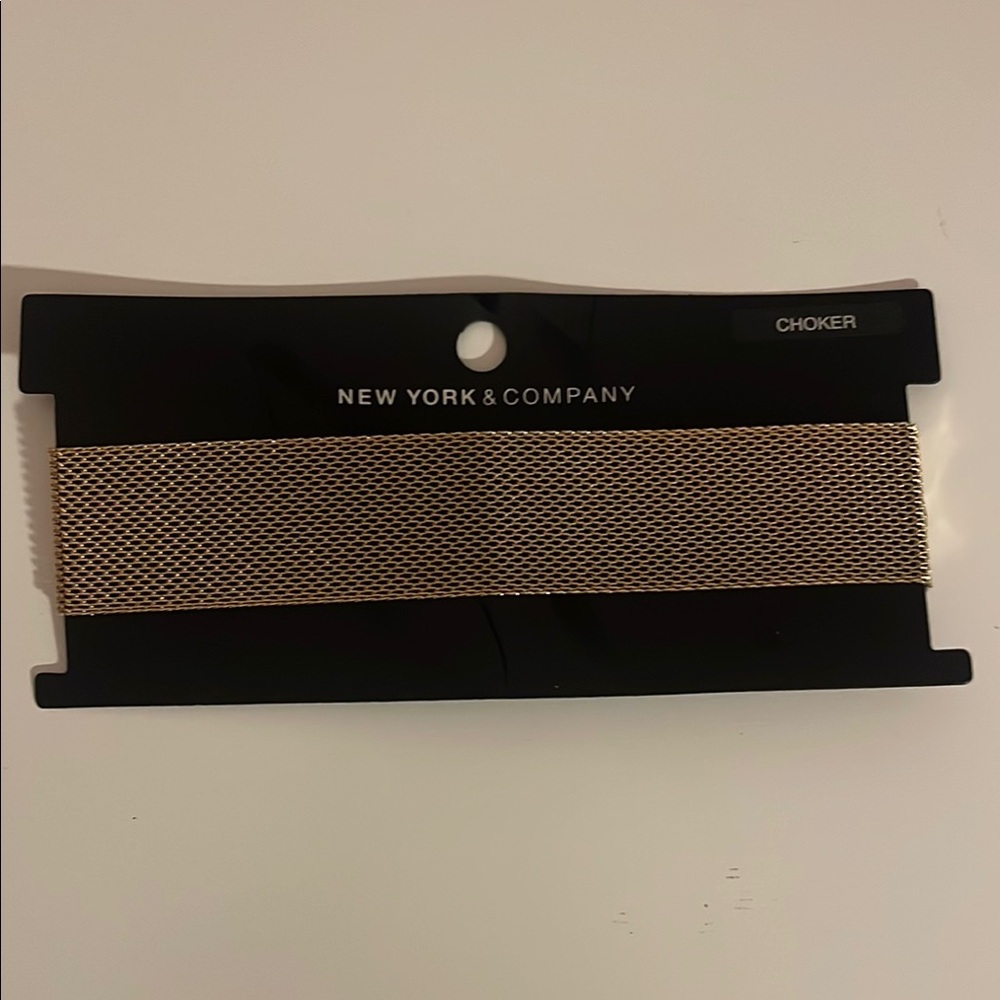 New York & Company Gold Choker Necklace
